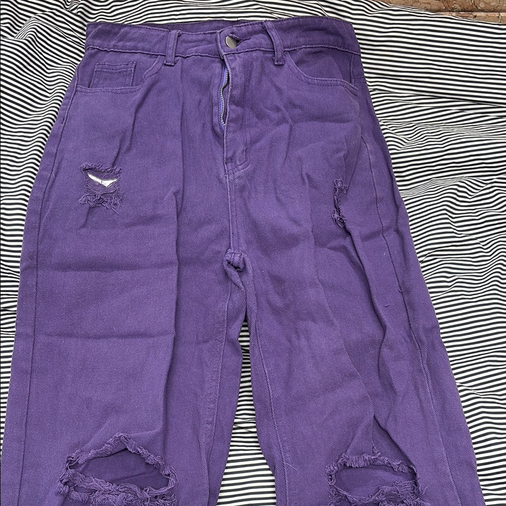 Purple Distressed Jeans